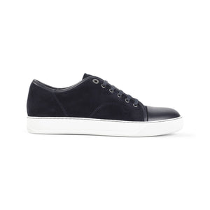 LANVIN Suede and Nappa Captoe Low Top Sneakers