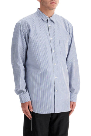 COMME DES GARÇONS SHIRT Men's Strong Will Striped Long Sleeve Shirt - Comfortable Fit, Size L