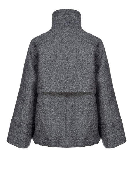 PINKO High Neck Grey Wool Blend Sweater