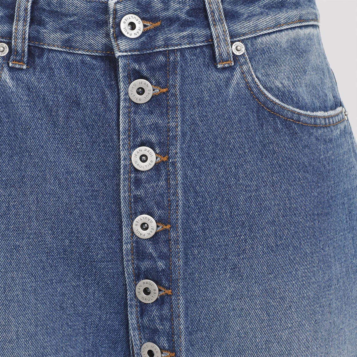 JEAN PAUL GAULTIER Asymmetrical Button-Detail Jeans