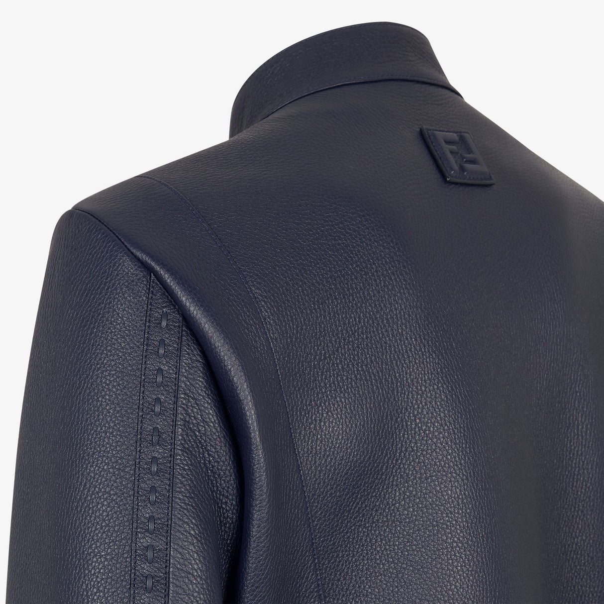 FENDI Blueberry Leather Outerwear Jacket