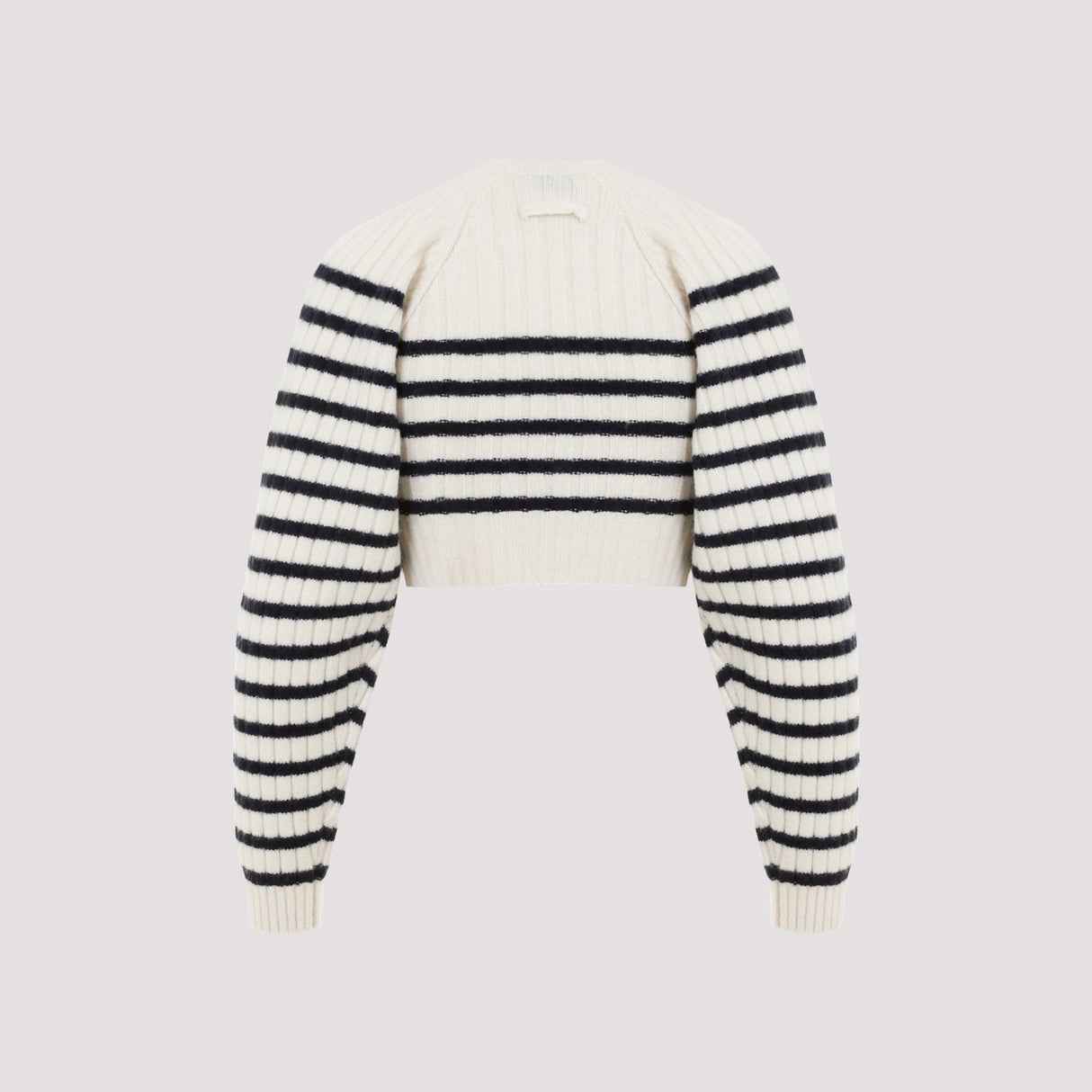 JEAN PAUL GAULTIER Nautical Stripe Merino Wool Blend Crop Pullover