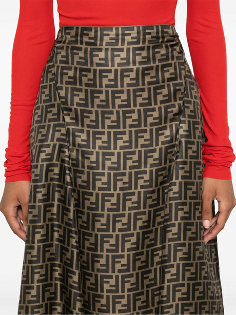 FENDI Signature FF-Pattern Print Midi Skirt