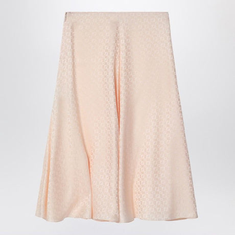 FENDI Flared Midi Skirt with FF Checkerboard Pattern