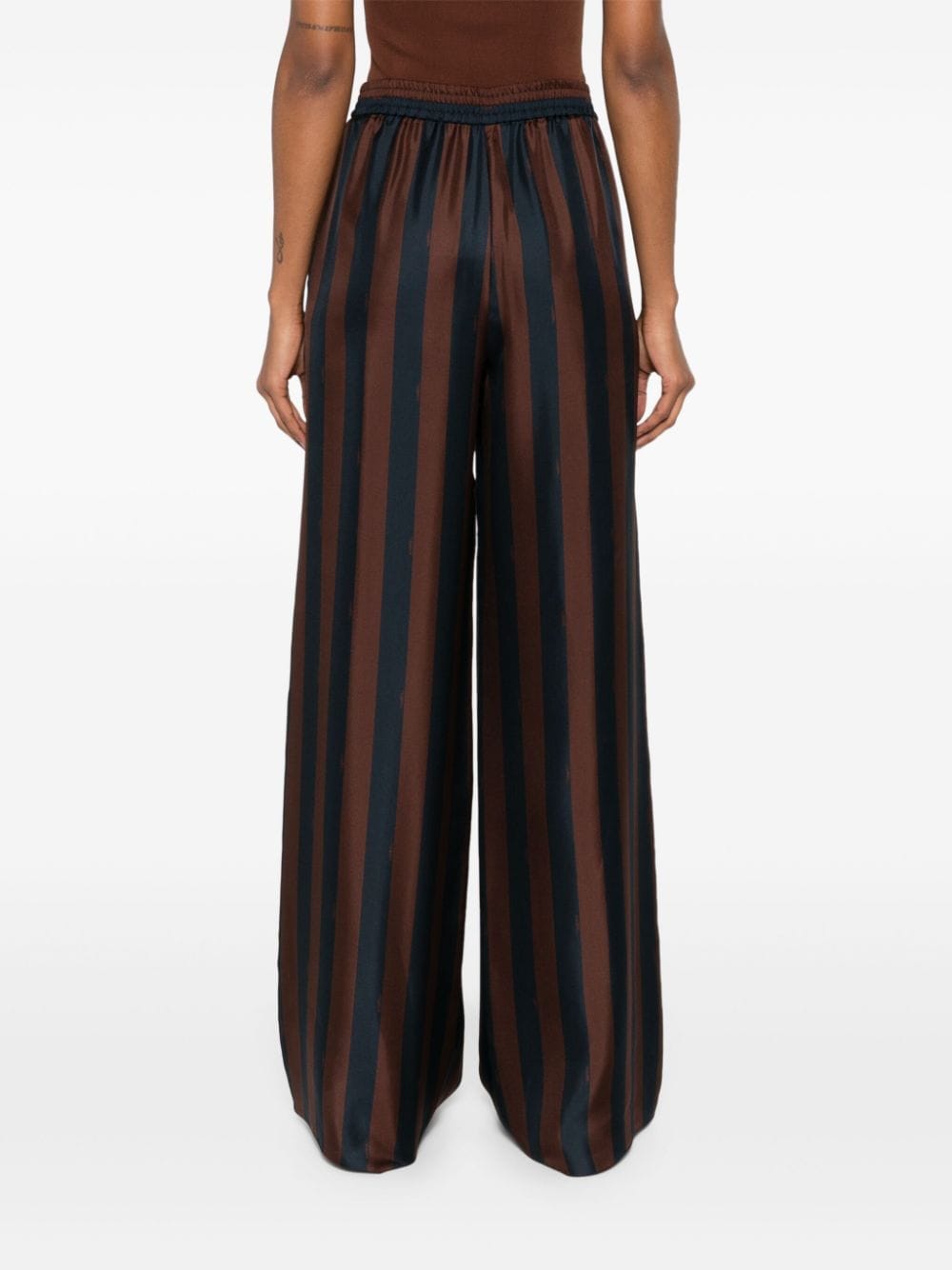 FENDI Luxury Striped Silk Trouselves