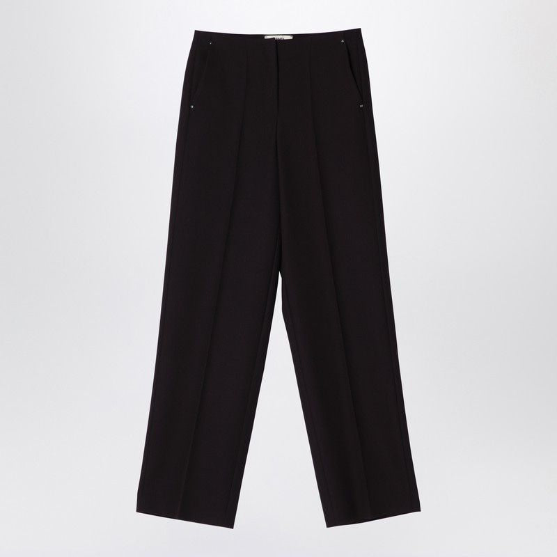 FENDI  DARK PURPLE GRAIN OF POUDRE WOOL TROUSERS