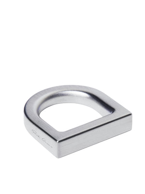 Sterling Silver D-Ring Ring by Rick Owens for Men - Carryover 2024