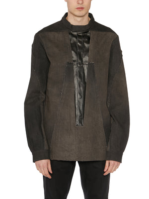 RICK OWENS Black Denim Splintered Outershirt Jacket for Men - SS23 Collection