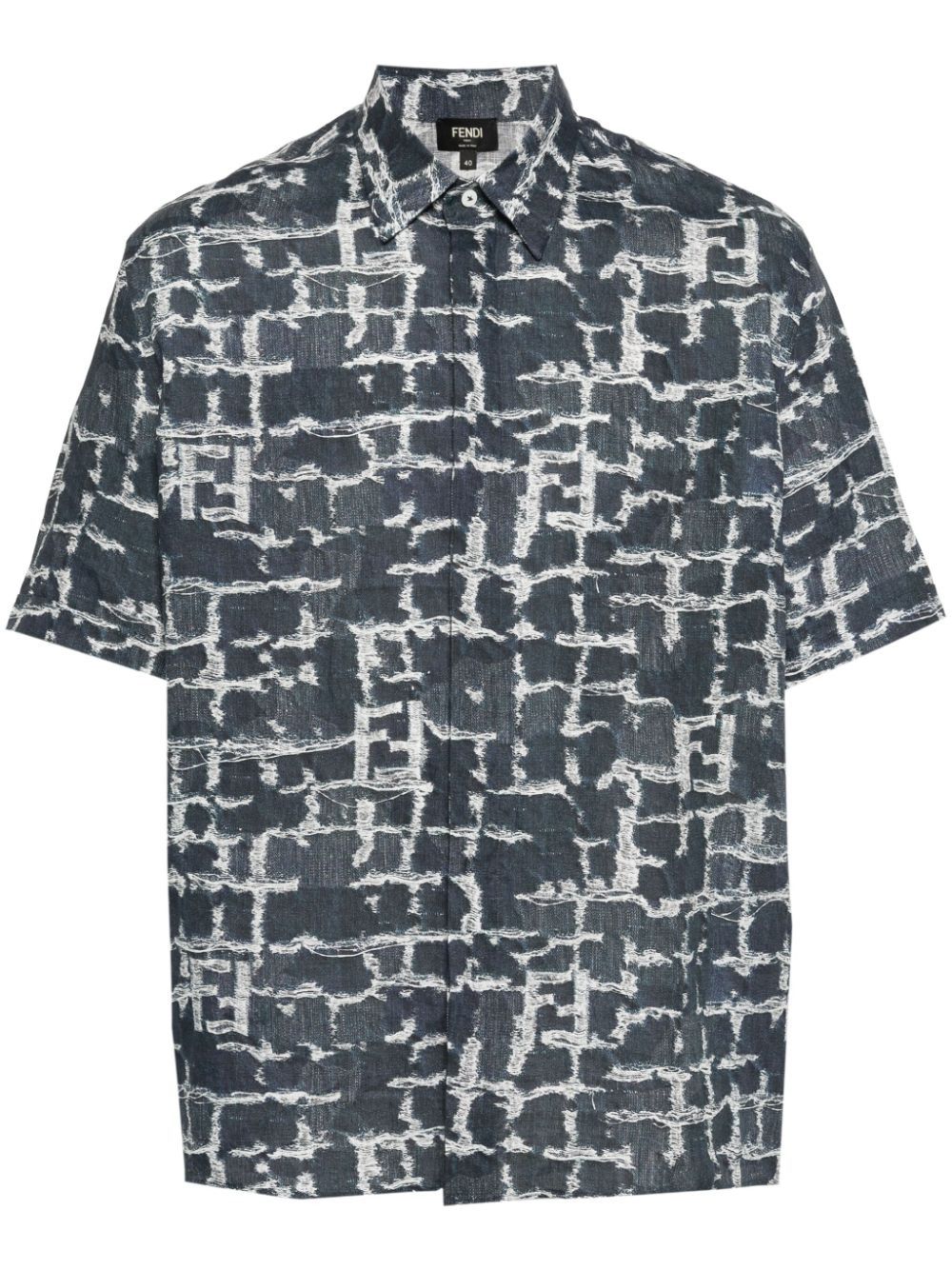 FENDI Indaco Silk Button-Up Shirt