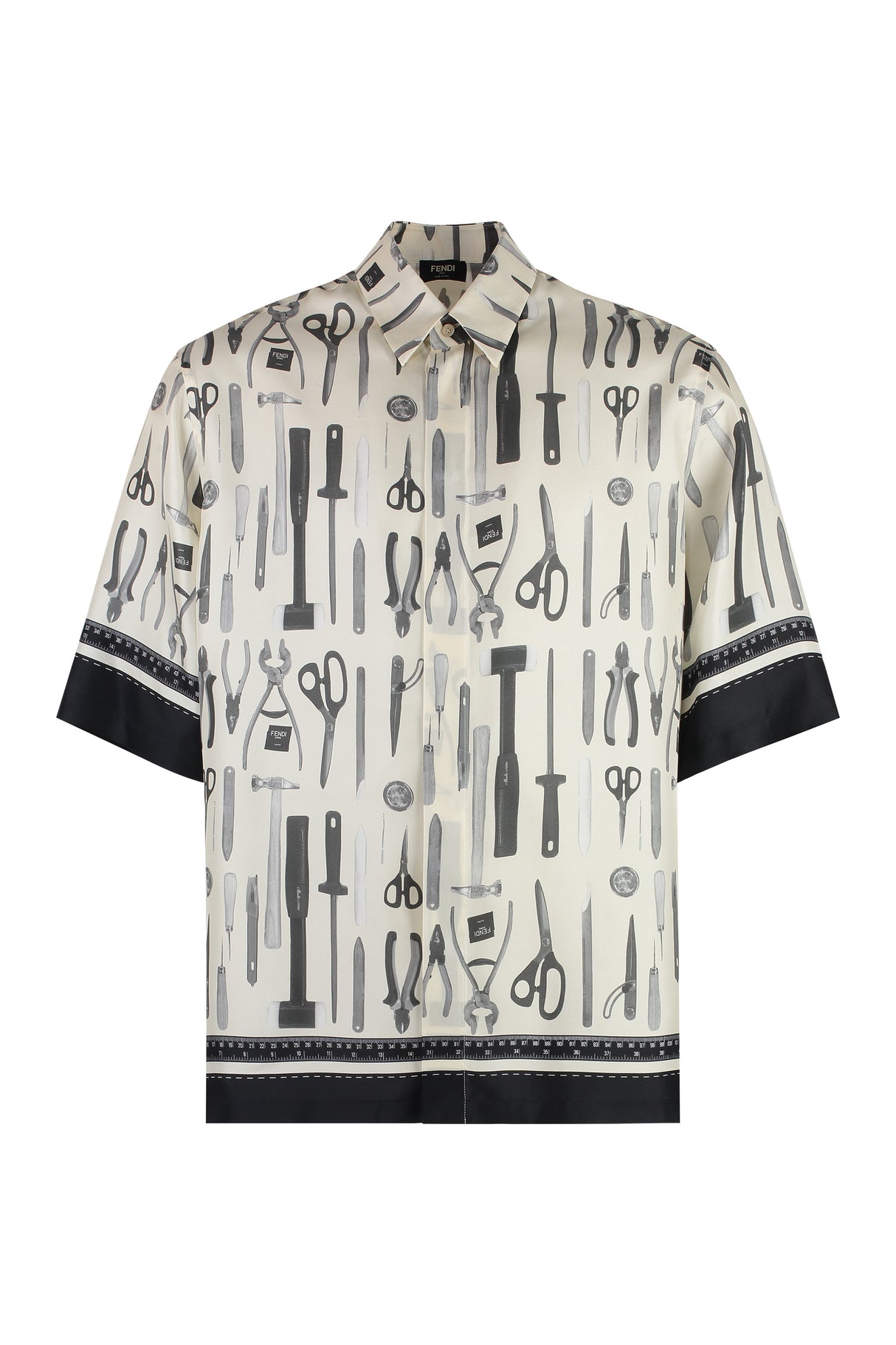 FENDI Classic Short-Sleeve Silk Shirt for Men