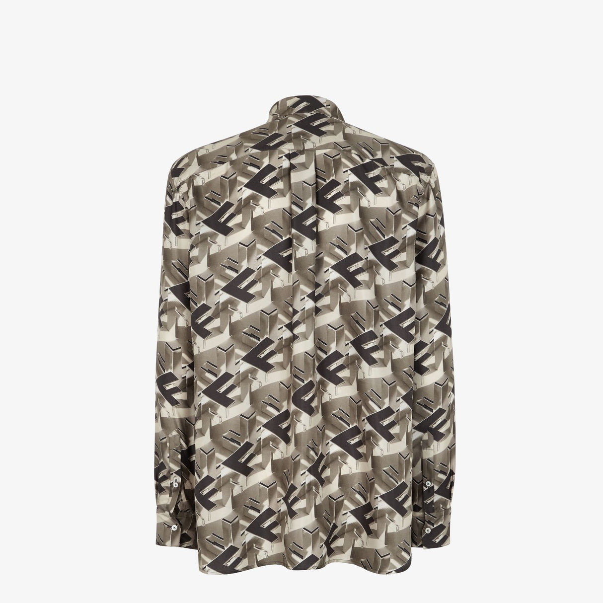 FENDI Luxurious Silk Block Shirt in Quinoa for MEN - FW23 Collection