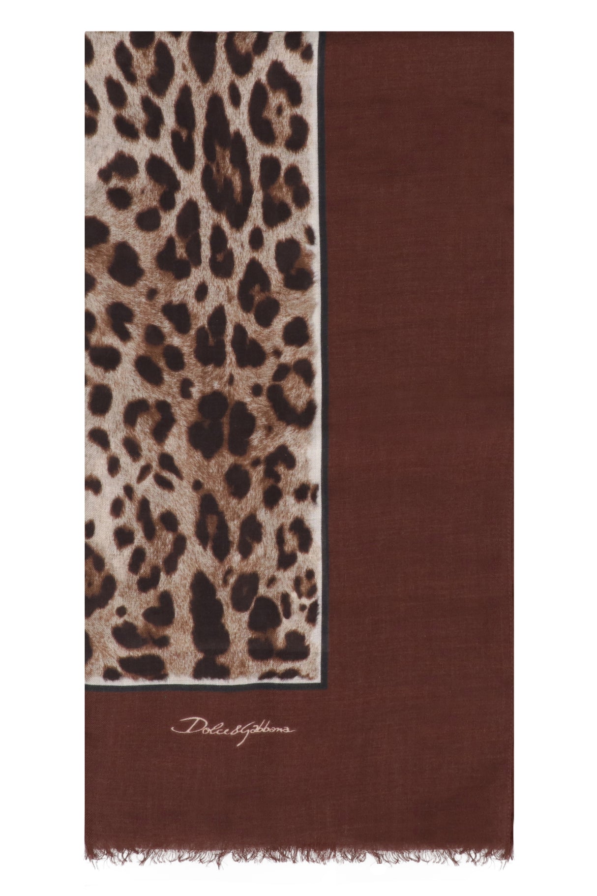 DOLCE & GABBANA Leopard Print Modal and Cashmere Blend Scarf - Size 135 x 200 CM