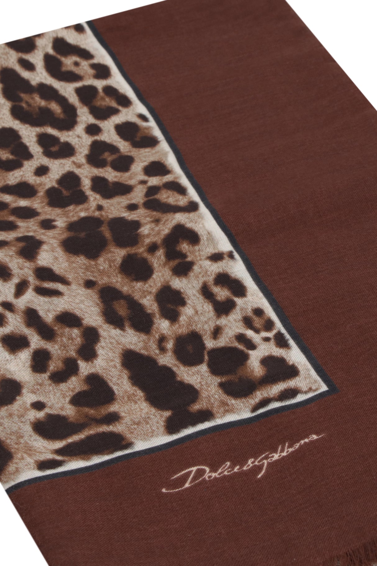 DOLCE & GABBANA Leopard Print Modal and Cashmere Scarf