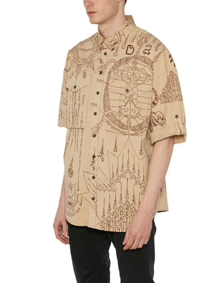 DSQUARED2 Men's Beige Print Cotton Shirt for SS23 Collection