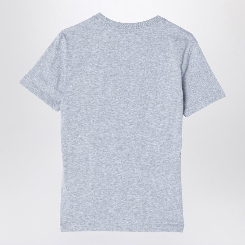 FENDI Gray T-Shirt with Embroidered Logo - Women's