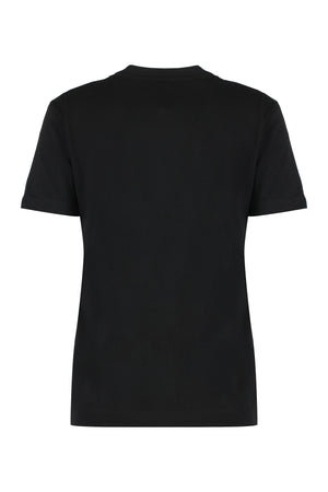 FENDI Logo Print T-Shirt with Sequin Embroidery