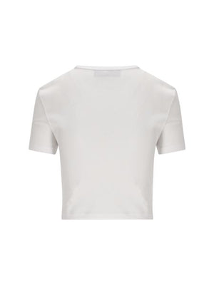 FENDI Mini Cropped T-Shirt with Embroidered Logo