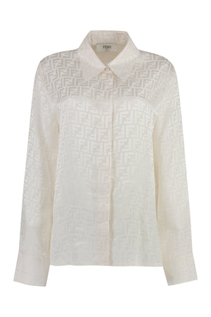 FENDI Elegant Silk Shirt with Jacquard Motif