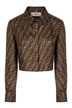 FENDI Elegant Silk Twill Shirt with Signature Print