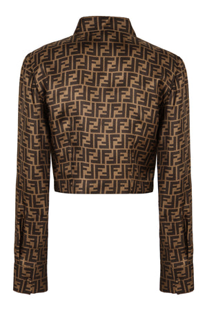 FENDI Elegant Silk Twill Shirt with Signature Print