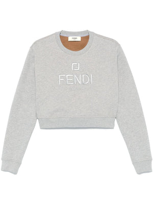 Áo Sweatshirt Cotton Cắt Ngắn Cho Nữ