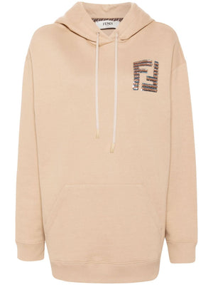 FENDI Sequin Logo Drawstring Hoodie for Women - SS24