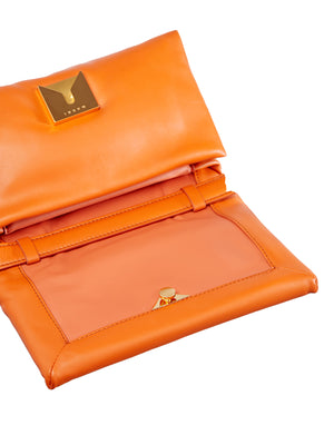 MARNI Luxurious Prisma Mini Skin Shoulder Bag in Orange