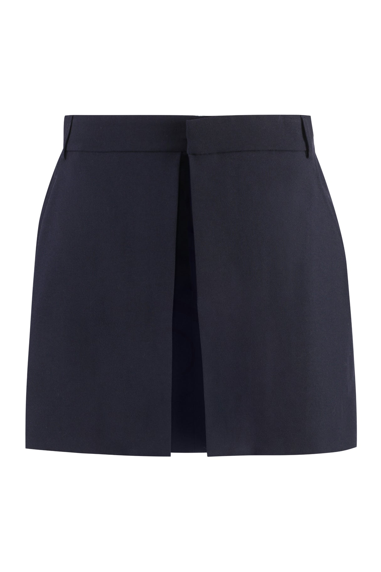 AMI PARIS Elegant Blue Wool Mini Skirt