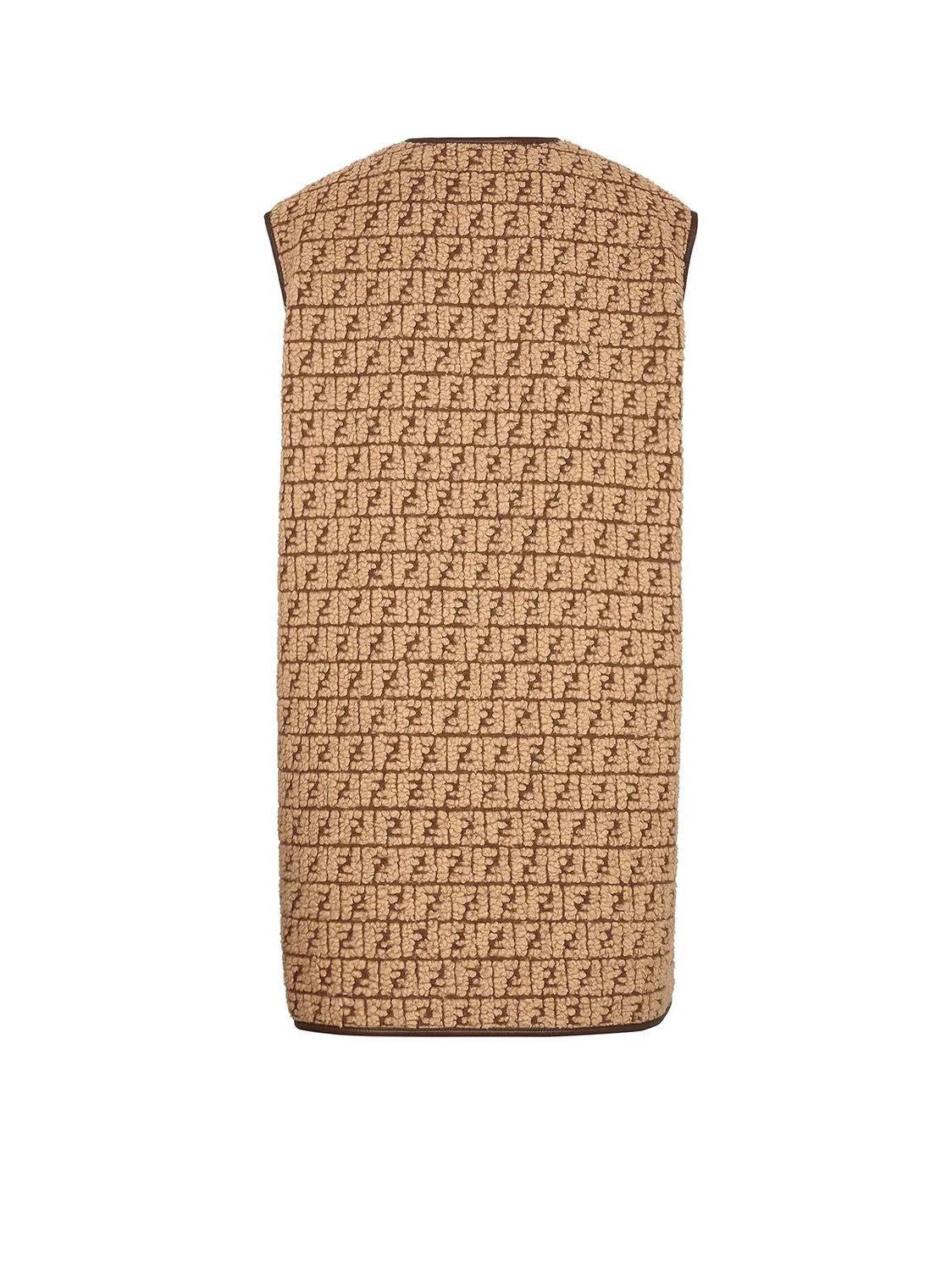 FENDI Luxurious Monogrammed Zip-Up Vest for Men - Brown