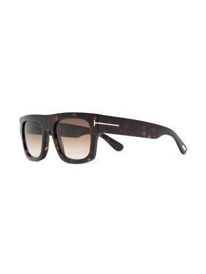 TOM FORD Men's Dark Havana Acetate Sunglasses with Gradient Brown Lenses for FW24