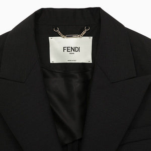 FENDI Black Mohair and Wool Vest for Women - SS24