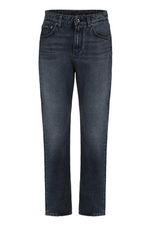 DOLCE & GABBANA Boyfriend Jeans with Back Logo Patch - Denim