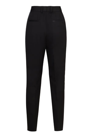 DOLCE & GABBANA  BLACK WOOL GABARDINE TUXEDO TROUSERS