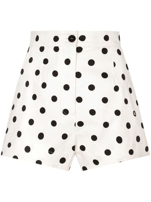 DOLCE & GABBANA Polka Dot Cotton Mini Shorts