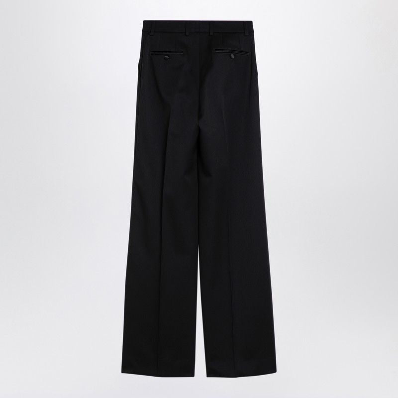 DOLCE & GABBANA  BLACK WOOL FLARED TROUSERS