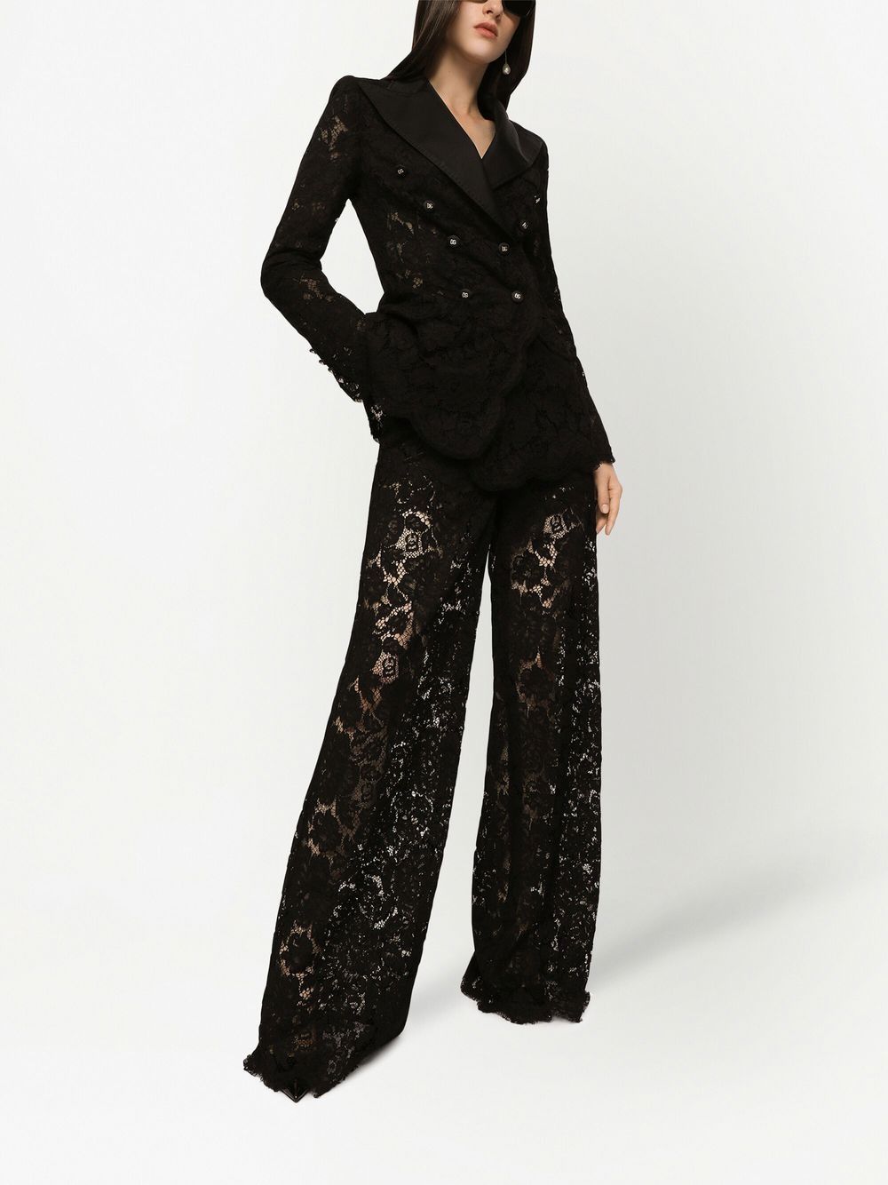 DOLCE & GABBANA Elegant Lace Pants for Women - Black