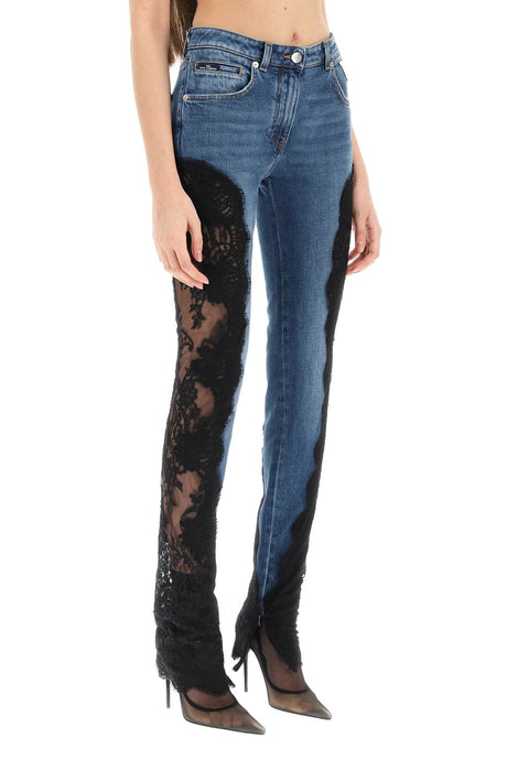 DOLCE & GABBANA Slim Fit Jeans with Lace Inserts - SS23