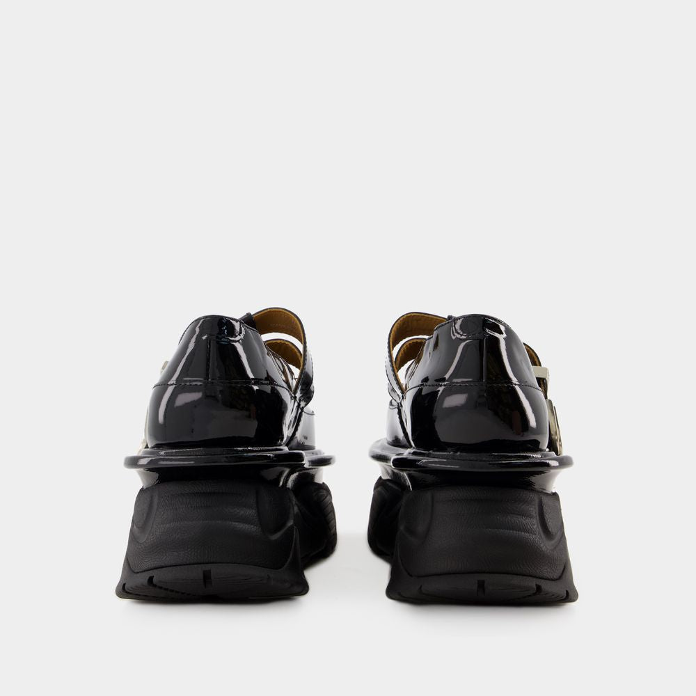 TOGA PULLA Black Calf Leather Loafers for Women - FW23 Collection