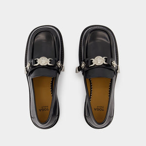 TOGA PULLA Chic Black Polido Loafers for Women