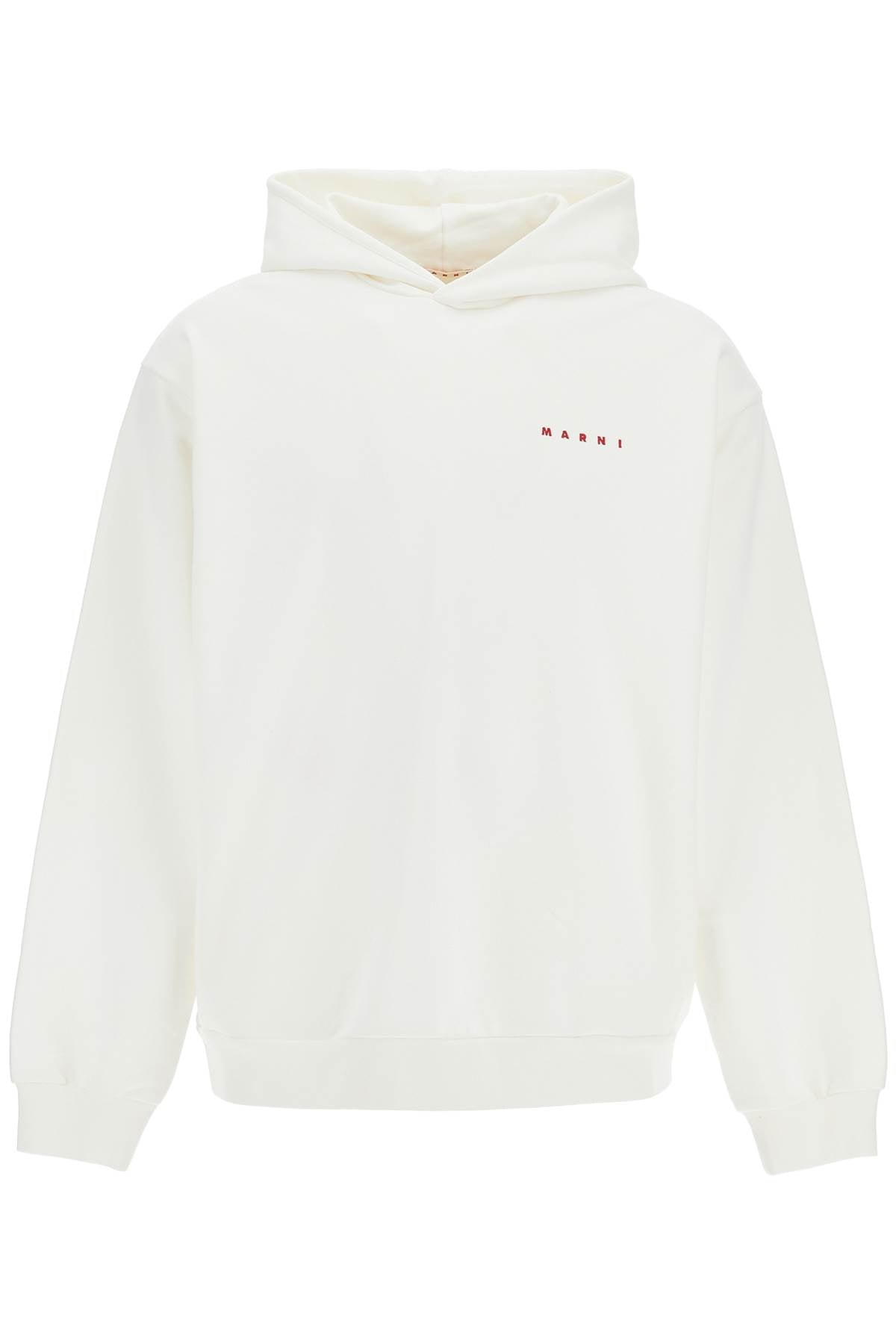 MARNI Essential White Cotton Hoodie for Men