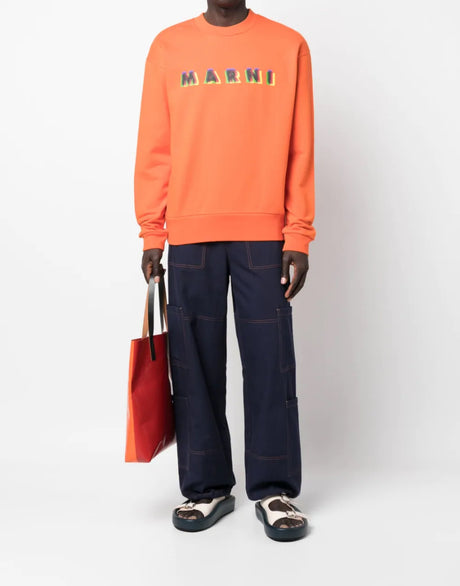 MARNI 3D Logo Printed Crewneck Sweatshirt