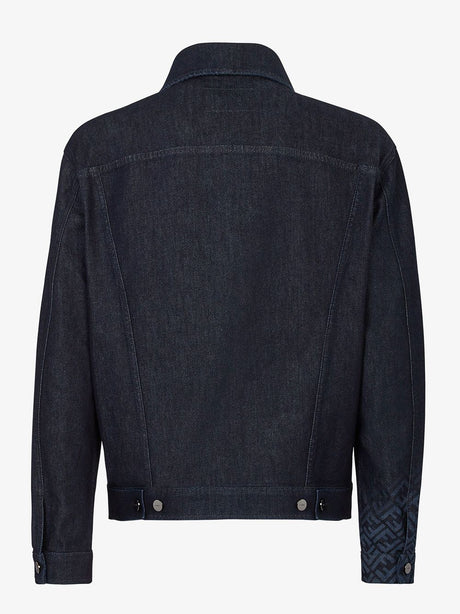 FENDI Blue Denim Jacket with FF Design Detail