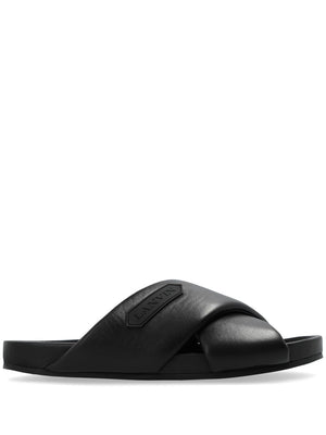 LANVIN Chic Criss Cross Sandals in Black