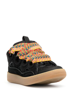 LANVIN Curb Low-Top Leather Sneakers for Women in Black for SS24