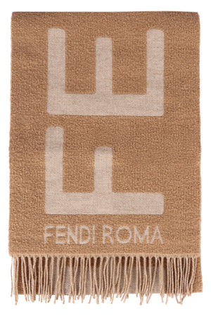 FENDI Stylish Wool Blend Scarf with Frayed Hem