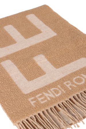 FENDI Stylish Wool Blend Scarf with Frayed Hem