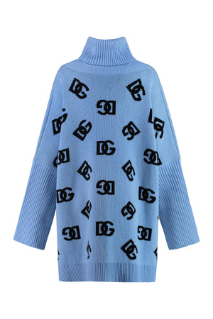 DOLCE & GABBANA Luxurious Wool Poncho with Stand-Up Collar for Women