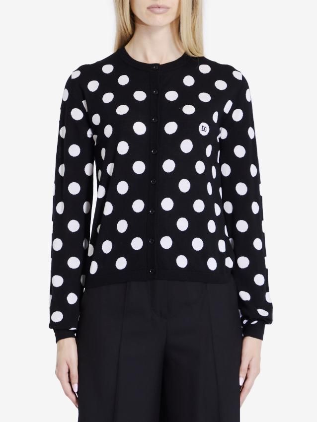 DOLCE & GABBANA Elegant Polka-Dot Cardigan