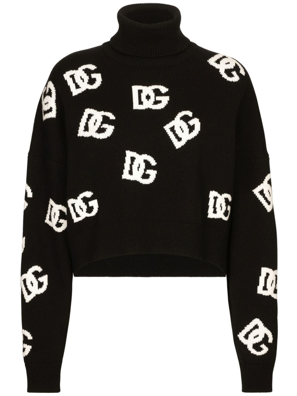 DOLCE & GABBANA Elegant High Neck Black Sweater