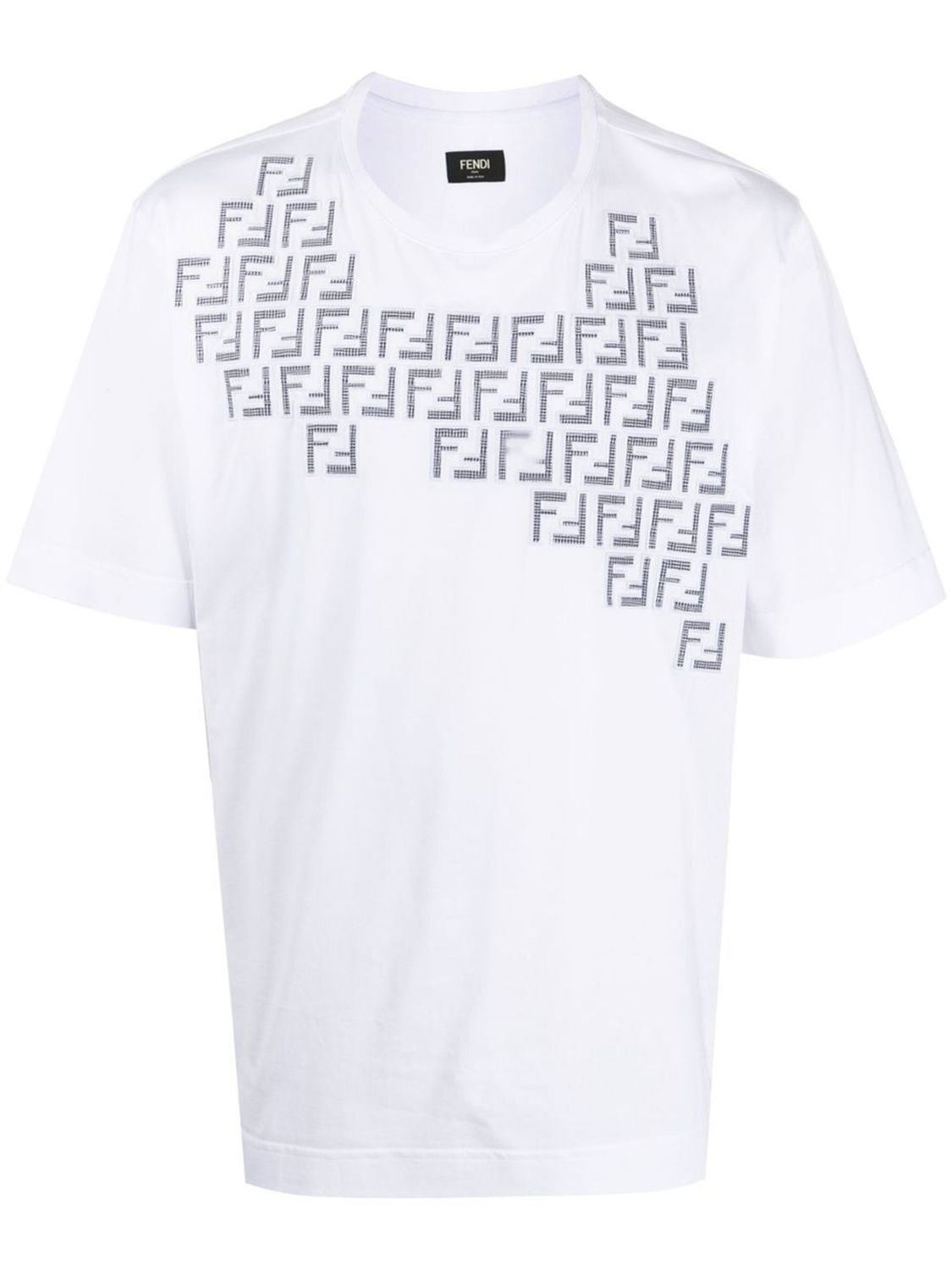 FENDI Men's White Vichy Check T-Shirt for FW22